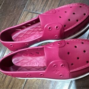 Sperry Men's Vibrant Red‎ Fuchsia Boat Shoes size 9 Brand New